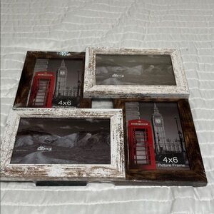 Rustic Brown and White Collage Picture Frame
